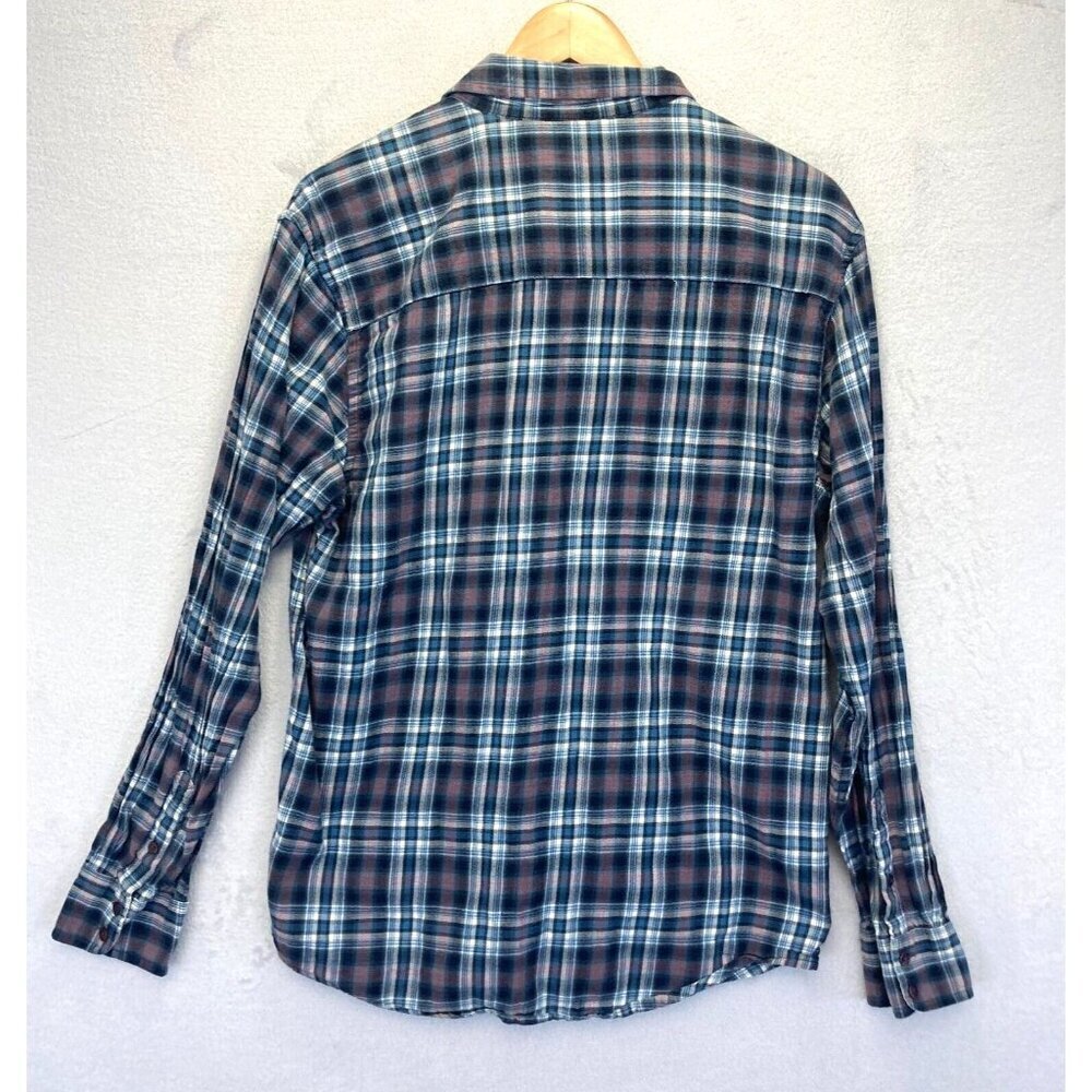 Horny Toad Mixologist Flannel Button Up Shirt Womens Size Medium M Blue Plaid‎ - Picture 2 of 14